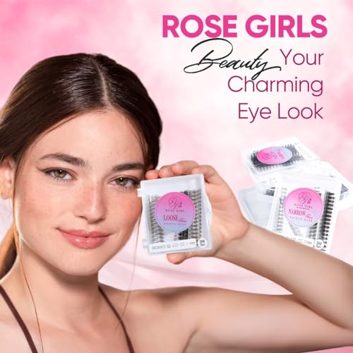 ROSE GIRL 500 Ultra Speed Promade Fans-Natural Look Handmade Volume Eyelash-Narrow Loose Eyelash 3D-16D C CC D Curl-False Lashes Extensions-Thickness 0.03~0.1mm-8~20mm Length(8D-CC-0.07 (15 mm))