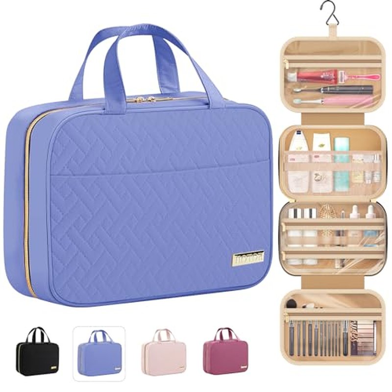 HOTOR Travel Toiletry Bag - Toiletry Bag w/Hanging Hook - Spacious Toiletry Bag for Women & Men, Makeup Bag/Big Comparment, Waterproof for Travel Accessories, Travel Essentials, Medium, Yellow