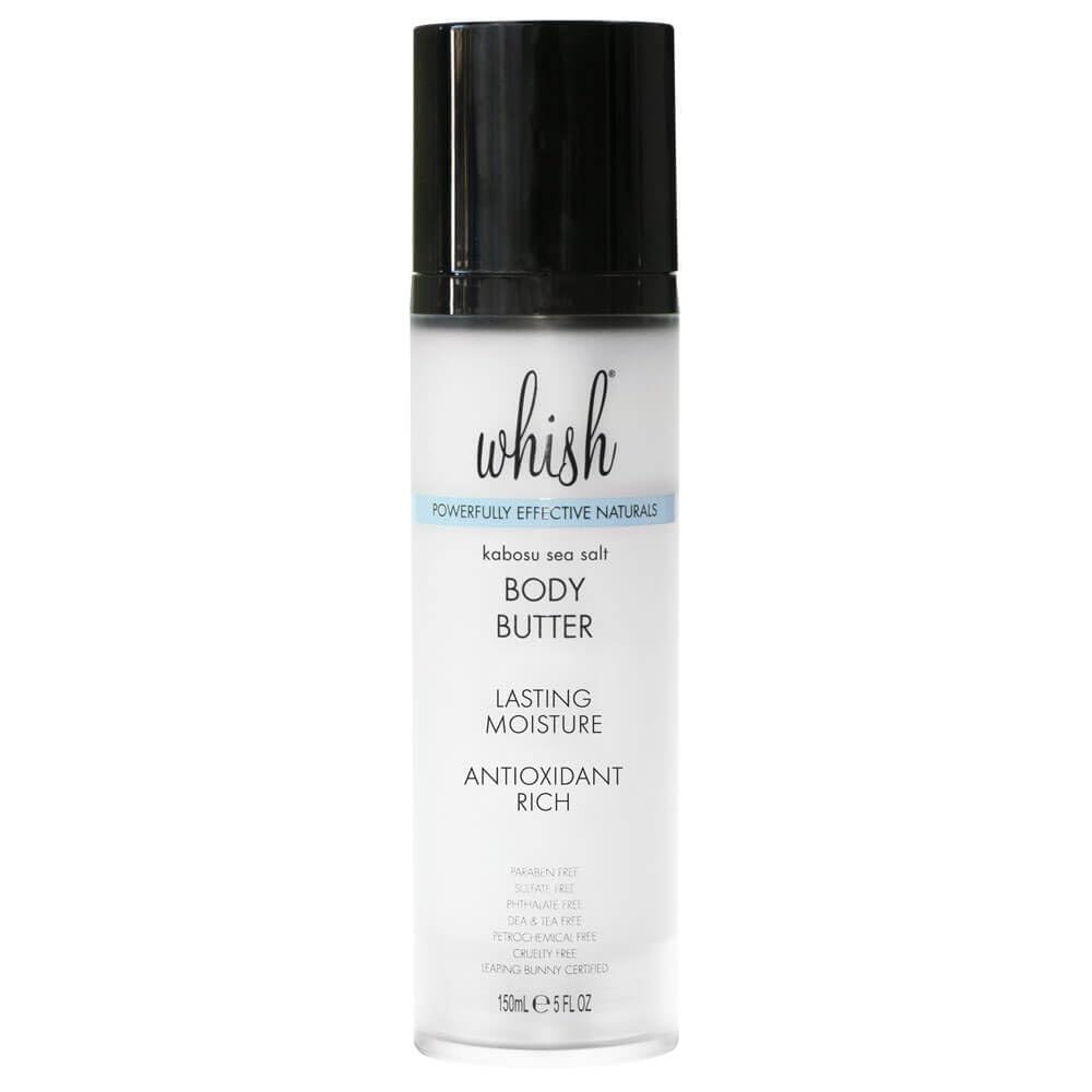 Whish Beauty Body Butter for Women - Moisturizing Body Lotion for Dry Skin - Antioxidant-Rich with Shea Butter, Aloe, & Raspberry Butter - Paraben & Sulfate Free (Kabosu Sea Salt)
