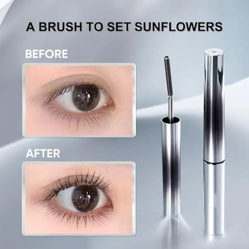 Chromamascara Mascara - Chromamascara, Chromamascara Waterproof, Chromamascara Beautiful, Washable Metal Rod Mascara, 3D Curling Eyelash Iron Extensions Mascara, Waterproof, Long Lasting (Black, 1)