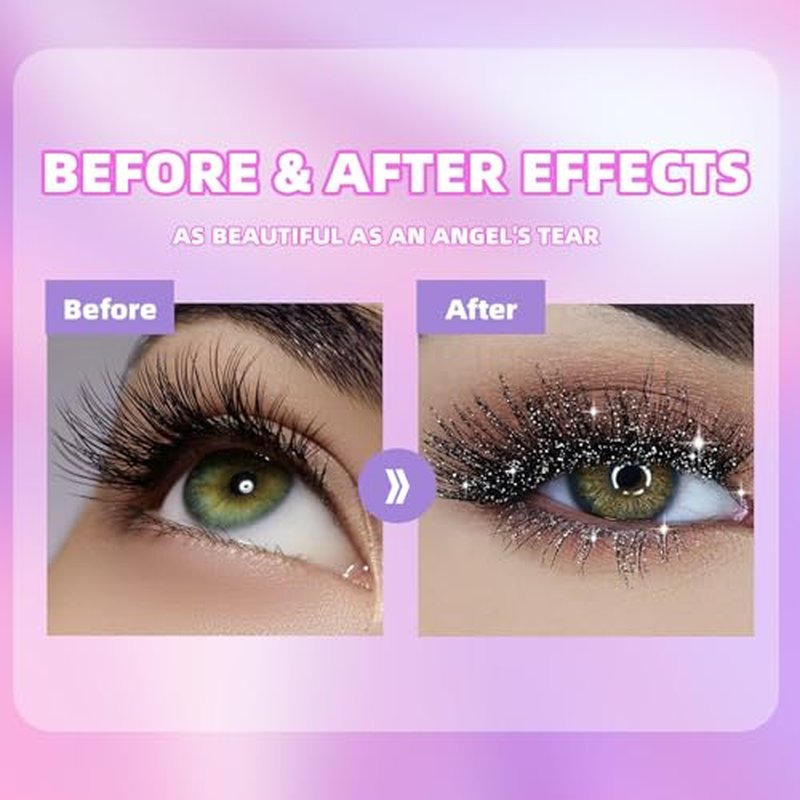 Question Beauty Glitter Mascara, 3PCS Glitter Mascara Eyeshadow, Questionbeauty Glitter Mascara, Question Beauty Mascara, Colored Mascara for Eyelashes (B)