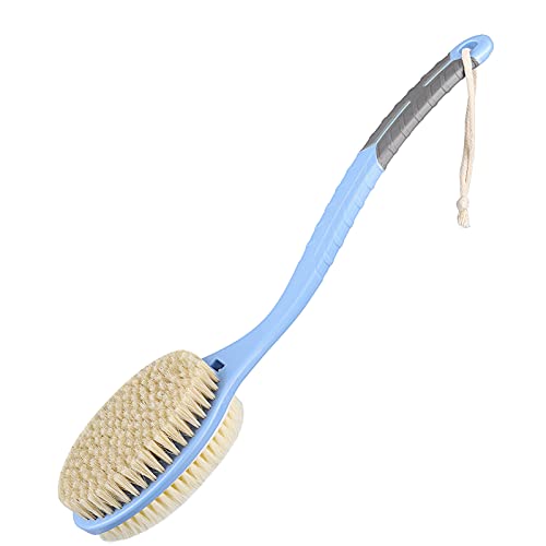 Shower Brush with Soft and Stiff Bristles,20.5" Extra Long Handle Dual-Sided Back Scrubber Bath Brush Body Exfoliator for Wet or Dry Brushing (Extra Long Handle)