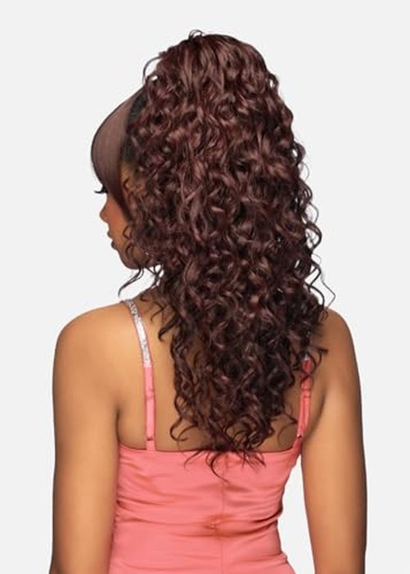 Vivica A. Fox BP-ALLURE, Bang & Pony, Italian Curl Ponytail w/Bang, Color 2 Dark Brown