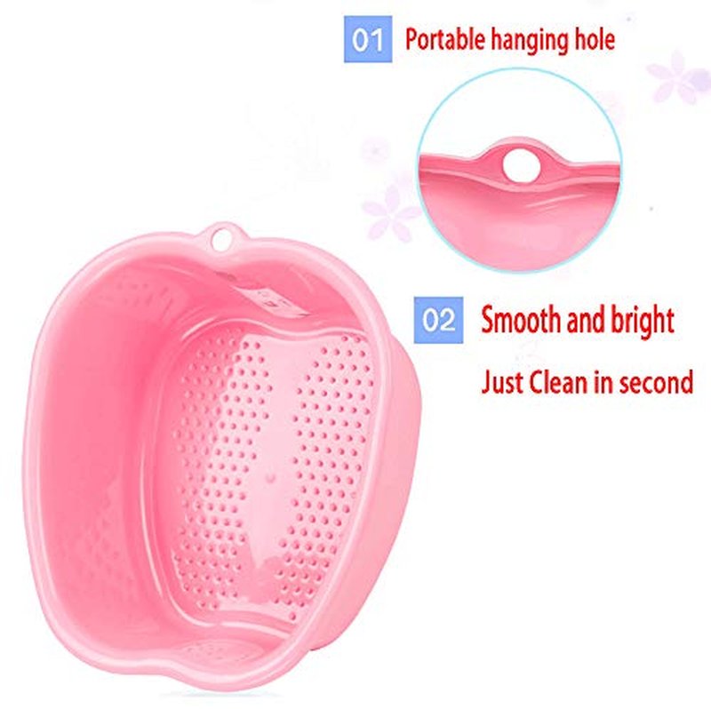 Lemoncy Plastic Foot Basin Foot Bath Spa Wash Bucket and Foot Massage Sturdy Foot Tub for Soaking Foot,Detox,Toe Nails, and Ankles,Pedicure,Portable Foot Tub Beige
