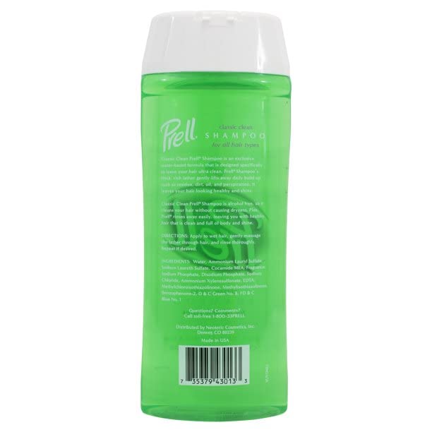 Prell Shampoo, Classic Clean 13.5 Fluid Ounce, 5 Count.
