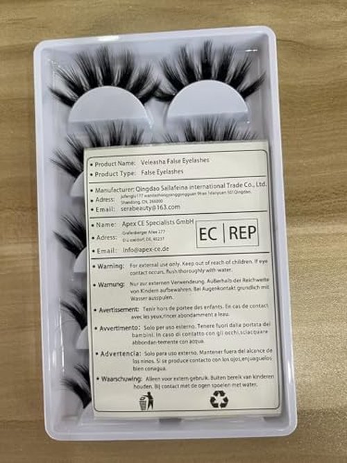 Veleasha Lashes 5D Faux Mink Lashes 100% Handmade Luxurious Fake Eyelashes Lightweight Fluffy False Eyelashes 5 Pairs Pack (Dubai)
