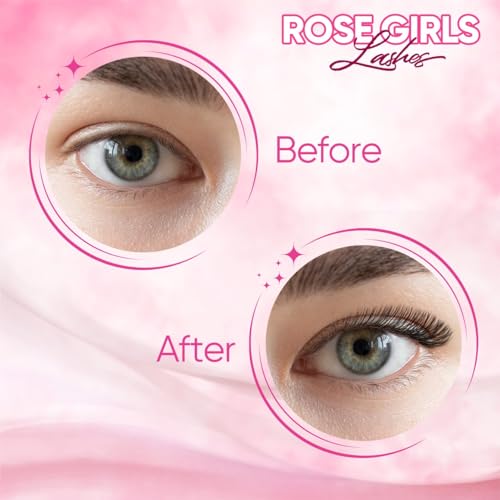ROSE GIRL 500 Ultra Speed Promade Fans-Natural Look Handmade Volume Eyelash-Narrow Loose Eyelash 3D-16D C CC D Curl-False Lashes Extensions-Thickness 0.03~0.1mm-8~20mm Length(8D-CC-0.07 (15 mm))
