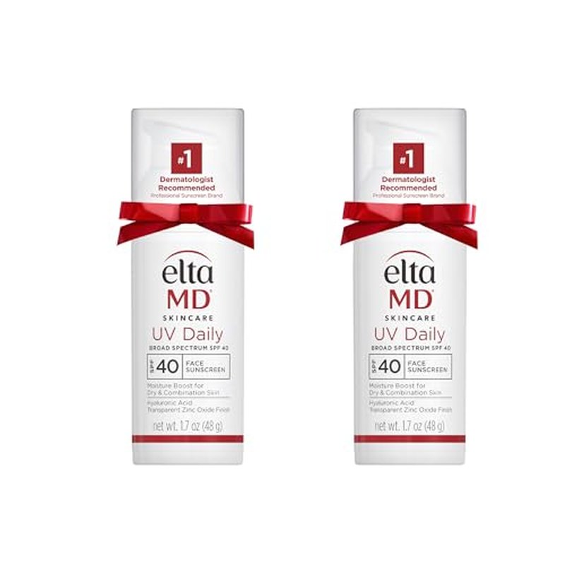 EltaMD UV Daily SPF 40 Face Sunscreen Moisturizer with Zinc Oxide, Daily Moisturizer with SPF, 1.7 oz Pump (2 Pack)