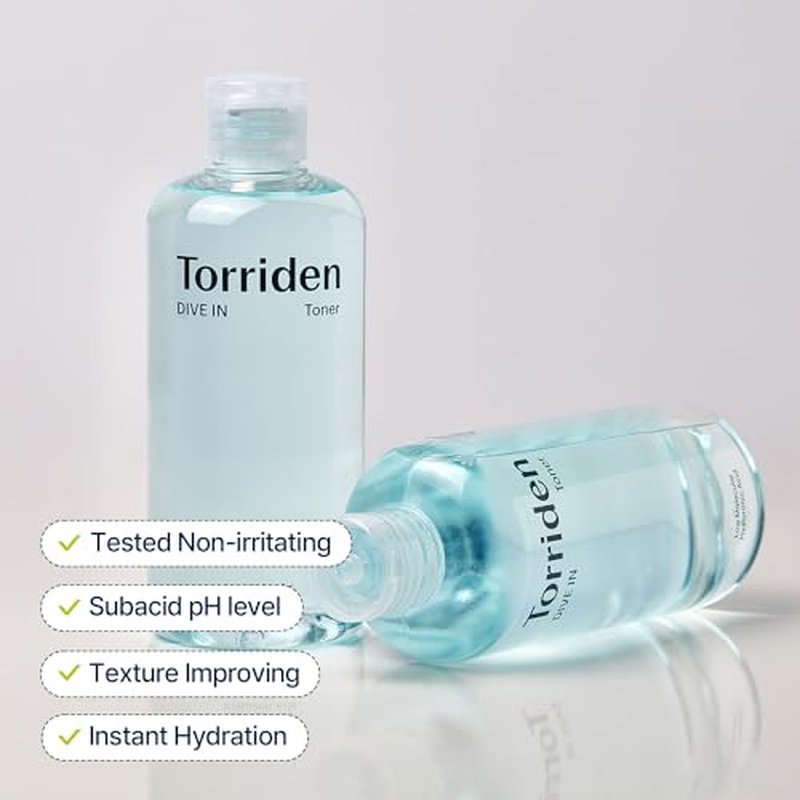 Torriden Dive-in Low-Molecular Hyaluronic Acid Toner 10.14 fl oz | Low pH Facial Toning Water That Hydrates and Moisturizes Sensitive, Dehydrated, Oily Skin | Vegan Korean Skin Care