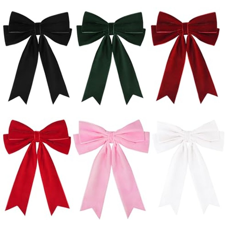 6PCS Velvet Bows Hair Clip Ribbon Accessories Ponytail Holder Hair Bow for Women Girls Toddlers Teens Kids