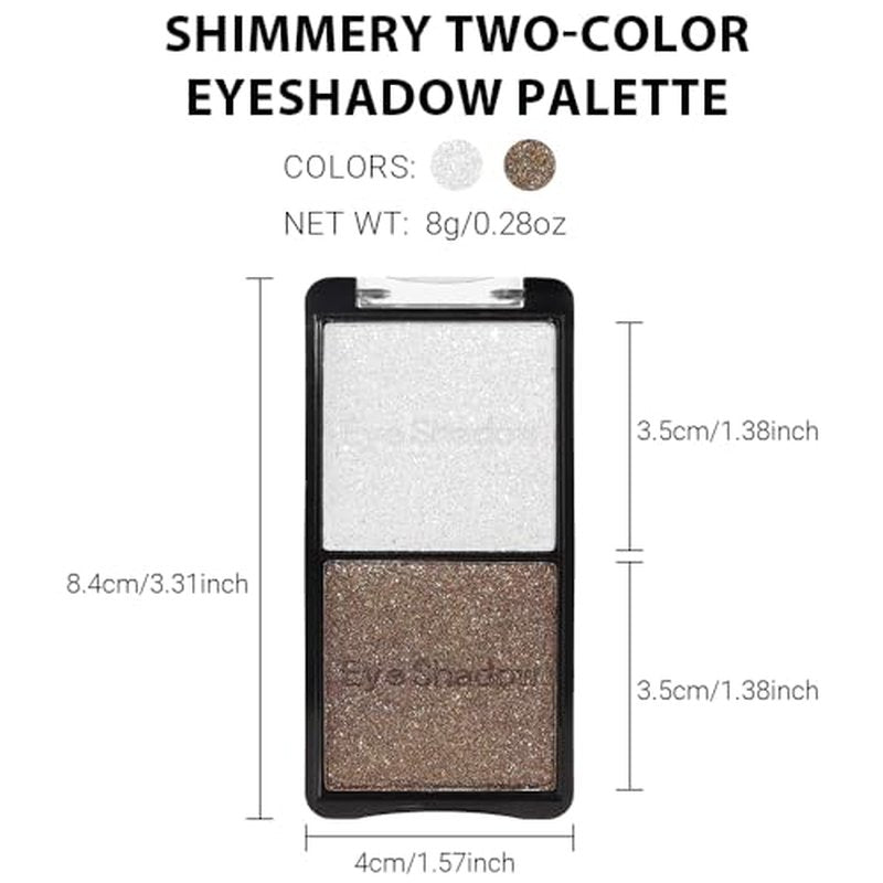FeiCuiYun Double color eye shadow, Eyeshadows Creamy, high pigment eye makeup palette, matte shimmer metal eye shadow powder, Blendable, Ultra-Pigmented, Easy to Apply, Matte & Shimmer, (01)