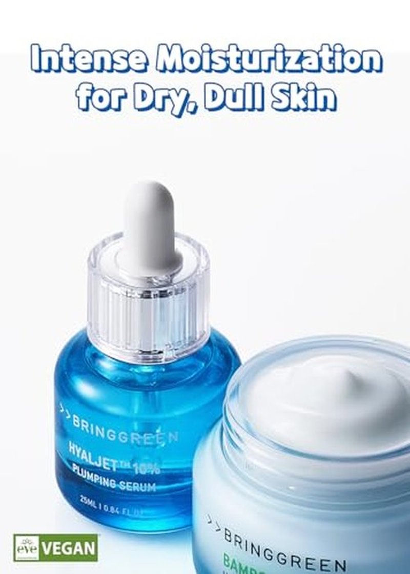 BRING GREEN HYALJET™ 10% PLUMPING SERUM | Mild Serum providing Moisturization, Improves Skin Complexion and Moisture Barrier in 3 Days 0.85 Fl. Oz., 25ml