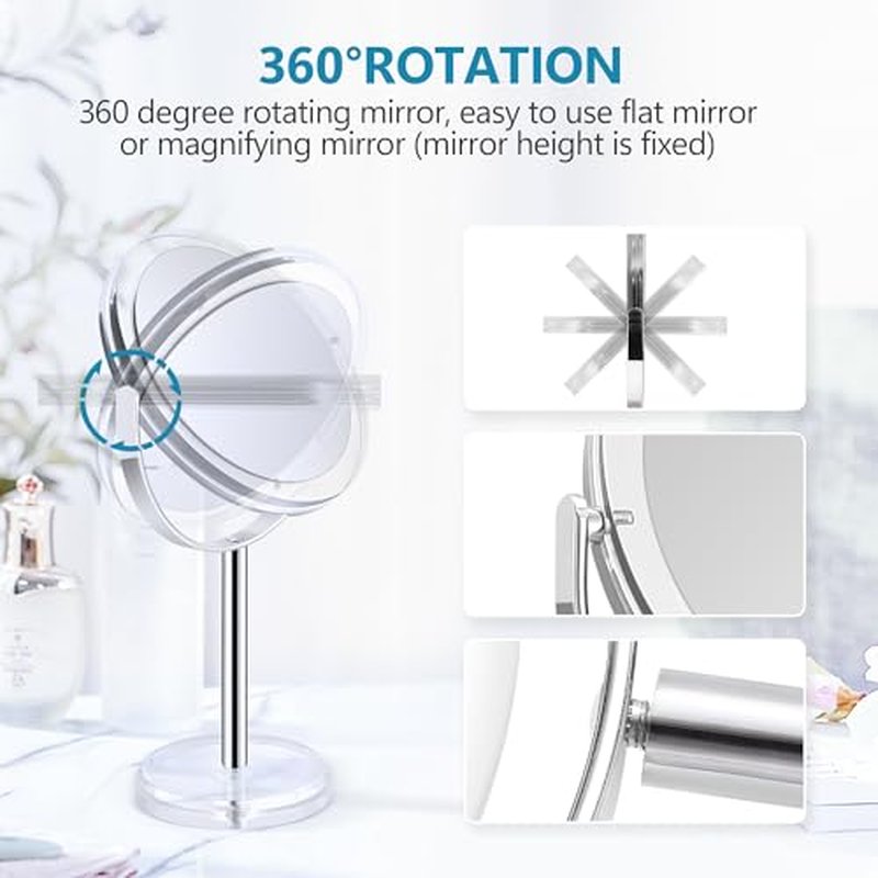 MIYADIVA Magnifying Mirror,20x Makeup Mirror with Magnification,Double Sided 1X/20X Magnifying Mirror with Stand,Shaving Mirror and Personal Mirrors,6.6 Inches