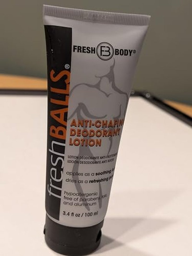 Fresh BALLS Lotion - Men's Anti-Chafing Soothing Cream to Powder - Ball Deodorant and Hygiene for Groin Area - The Original Anti Chafe Cream for Men, 3.4 fl oz