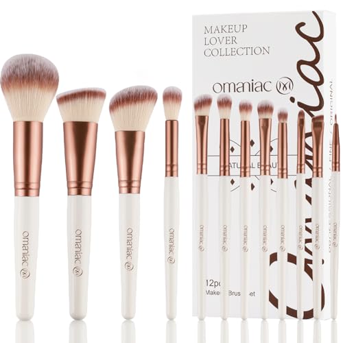OMANIAC Makeup Brushes Set (15Pcs), Premium Synthetic Powder Concealers Eye Shadows Blush Professional Make Up Brushes Set, Perfect Birthday Gifts for Women.(Pink)