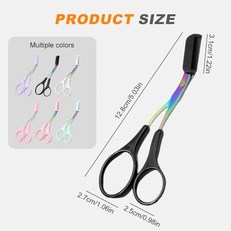 Eyebrow Trimmer Scissor for Women,Upgraded Stainless Steel Eyebrow Scissors with Comb,Small Scissors for Men and Women,Eyebrow Cutter Hair Removal Eyebrow Scissors Makeup Tool (3PC-A)