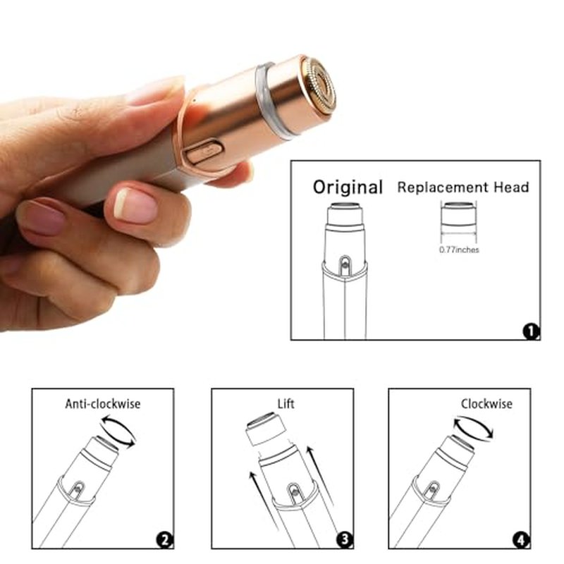 Gen 3 Replacement Heads for Flawless Facial Hair Remover, Double Blades Ring Heads for Women Face