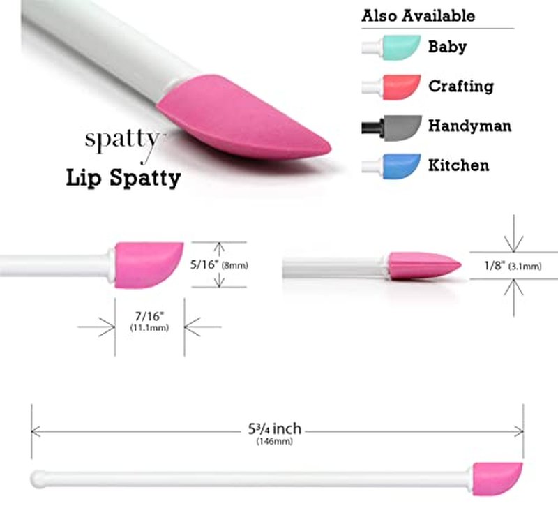 Spatty Lip Gloss Tiny Beauty Spatula (6 Inch Pink) Shark Tank Mom Made Scrape Last Drop of Lipstick, Mini Spatula Makeup, Long Makeup Spatula, Scoop for Makeup, Makeup Stocking Stuffer, Makeup Spatula