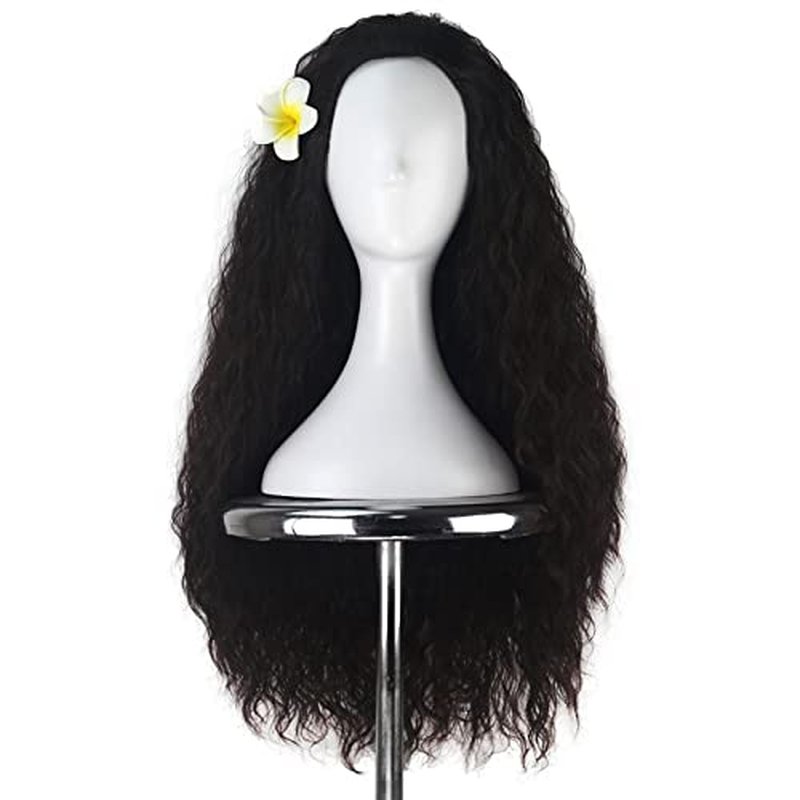 Yan Dream Long Wavy Wig Synthetic Natural Frizzy Dark Brown Hair Wig Movie Cosplay Costume Halloween Wigs Daily Replacement Wig Women Girls Men Wig