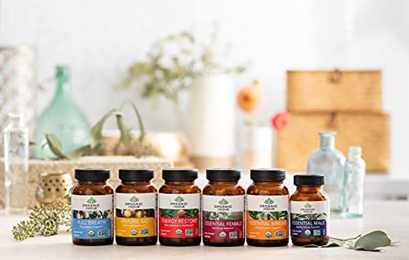 ORGANIC INDIA Essential Female Herbal Supplement - Hormonal Balance, Women's Formula, Reproductive Health, Adaptogen, Ayurvedic, USDA Certified Organic, Non-GMO - 90 Capsules
