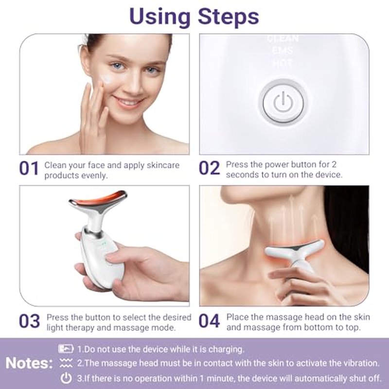 Neck Face Massager, Face Sculpting Tool, 3 Modes and Vibration for Facial Massager for Double Chin Wrinkle,Daily Home Use Black