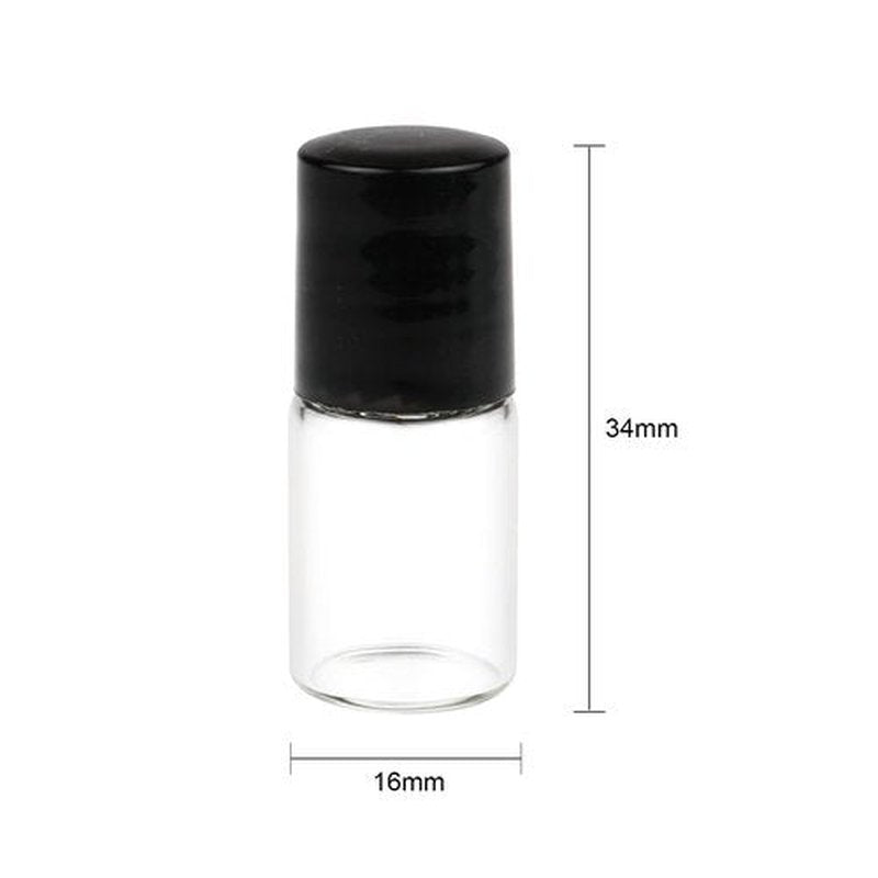 Wresty 25 Pcs Clear Glass Mini Roll On Bottles Empty Essential Oil Roller Ball Bottles Perfume Lip Blam Cosmetic Sample Vials Roller Glass Bottles Container With Black Cap (2ml)