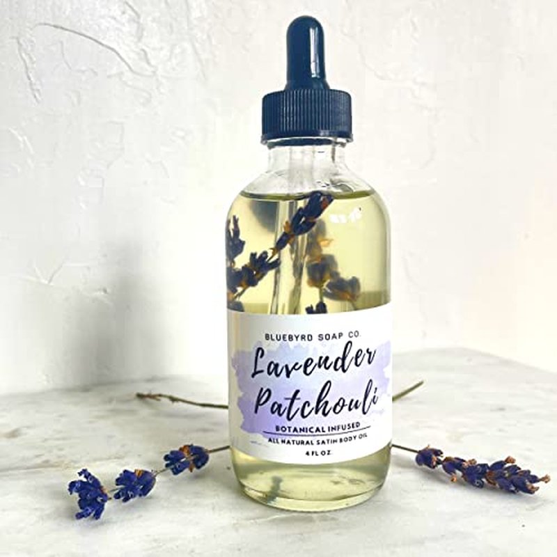 Bluebyrd Soap Co. Orange Vanilla Body Oil | Non-Greasy & Fast Absorbing | Anti-Aging, Hydrates Dry Skin | Lightweight Oil for Feet, Hair, Cuticles | Organic Shea, Jojoba, Coconut Oil, 4oz (Vanilla)