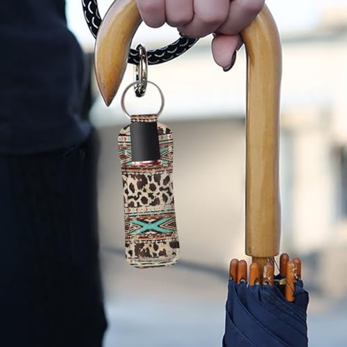 SEANATIVE Ethnic Tribal Lipstick Lip Gloss Lip Balm Chapstick Holder Keychain Lipstick Tube Holder Clip-on Lip Gloss Travel Storage Accessories for Women