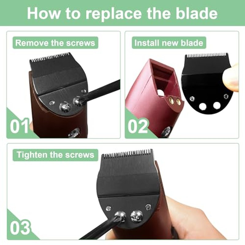 Fine Blade Replacement Trimmer Blade Compatible with Oster Fast Feed 076023 and Salon Pro Clippers 076830 Blades Replacement,BLACK 913-53