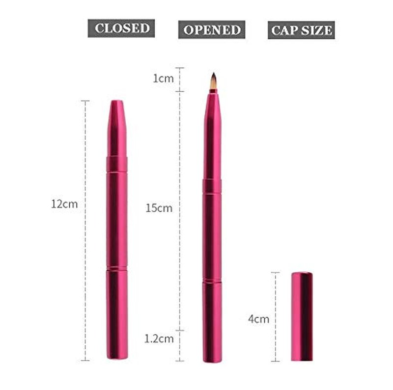 Exquisite Professional Lip Brush Applicators-Retractable Lipstick Brushes- Lipstick Gloss Makeup Brush Tool For Women and Girls (Two-Head-Rose Red)