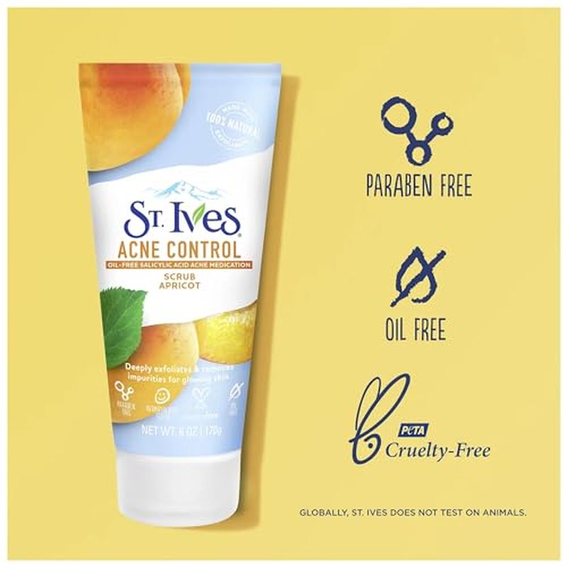 St. Ives Acne Control, Apricot Scrub 6 oz (Pack of 2)