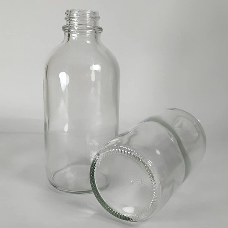 PIPIBA 6Pack 4oz (120ml) Round Drip Tip Glass Eye Droppers. Essential Oil Glass Bottle. For Lab Bottles (Clear)