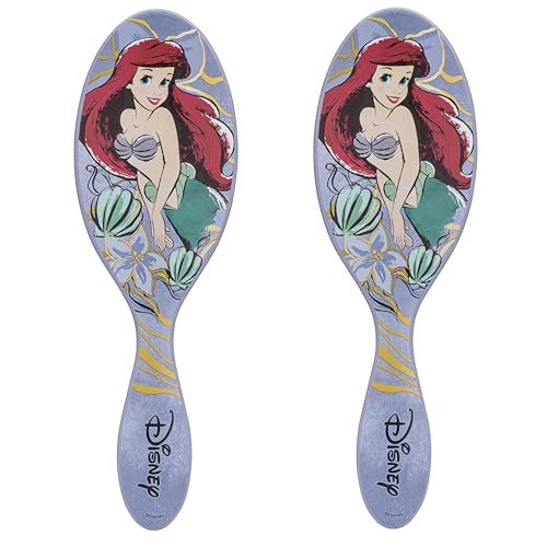Wet Brush Disney Original Hair Detangler, Ariel (Elegant Princess), Ultra-Soft IntelliFlex Bristles, Detangling Brush Glides Through Tangles (Wet Dry & Damaged Hair), Women & Men (Pack of 2)