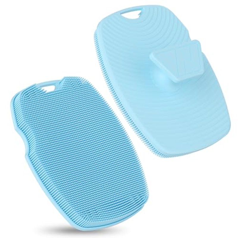 Zinc Infused - Silicone Body Scrubber,Exfoliating Body Scrubber for Sensitive Skin, Sustainable Shower Scrubber for Body, Body Scrubber for Shower and Body Care Routine - Azure