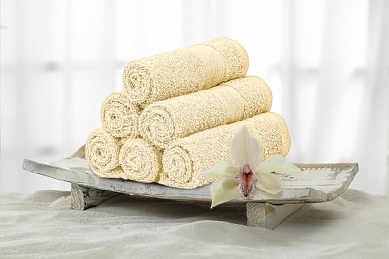 Premium Wash Cloths Pack of 12 (13" x 13" Inches)- 100% Combed Ring Spun Cotton WashCloth - Luxury Washcloths – Ultra Soft Face Towels - Highly Absorbent Wash Cloth for Face (Yellow)
