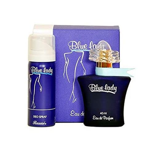 RASASI Blue 2-Piece Set For Women, (1.3 Oz Eau De Parfum Spray + 1.7 Oz Deodorant Spray)