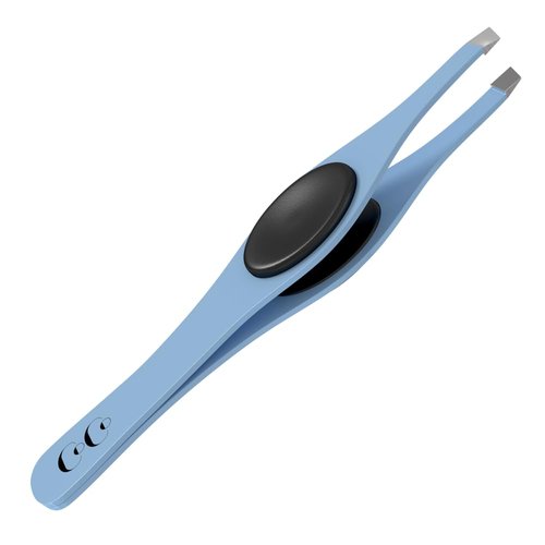 Slanted Professional Tweezers for Eyebrows & Plucking – Precision Tweezers for Women Facial Hair Removal, Ingrown Hairs, Men Grooming Kit – Sharp Tweezer has Silicone Grip by CoCo’s Closet, Blue