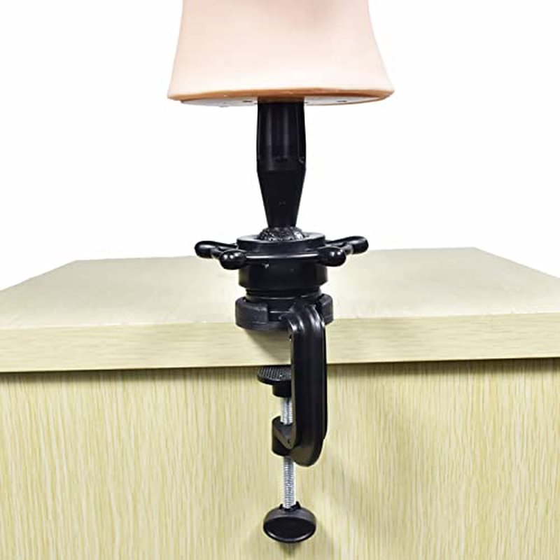 MIAOMANZI Bald Female Training Head Cosmetology Mannequin Head for Wigs Making and Display with Free clamp