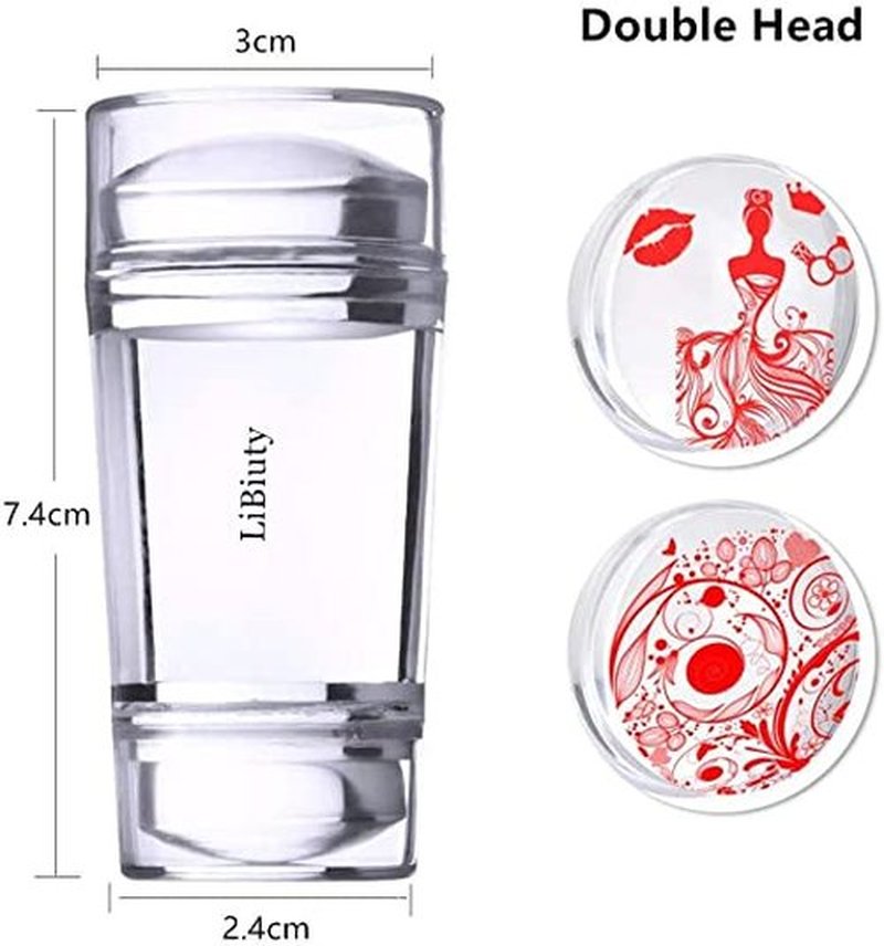LiBiuty 15Pcs Nail Stamp Plates set 1 Stamper 1Scraper 1Storage Bag Nail Templates Lace Flower Geometric Animal Pattern Nail Art Plate Scraper Stamper Set