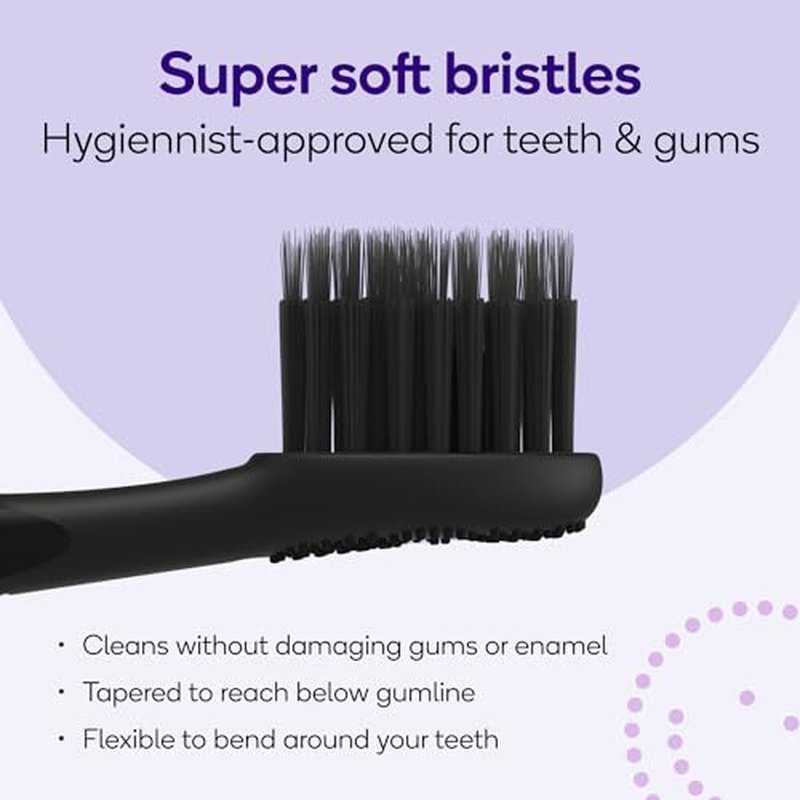 BURST Toothbrush Heads - Genuine BURST Electric Toothbrush Replacement Heads for BURST Original Sonic Toothbrush – Ultra Soft Bristles for Deep Clean, Stain & Plaque Removal - 3-Pack, Black