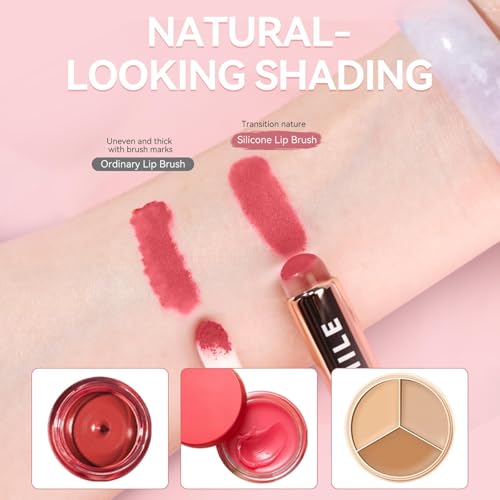 Lip Pudding Pot, Lip & Cheek Blurry Pudding Pot, Blurring Makeup Blush, Buildable Lightweight, Multi-Use Soft Matte Velvet Finish,With A Lip Pudding Pot Brush (04 meraki+06 hickey)