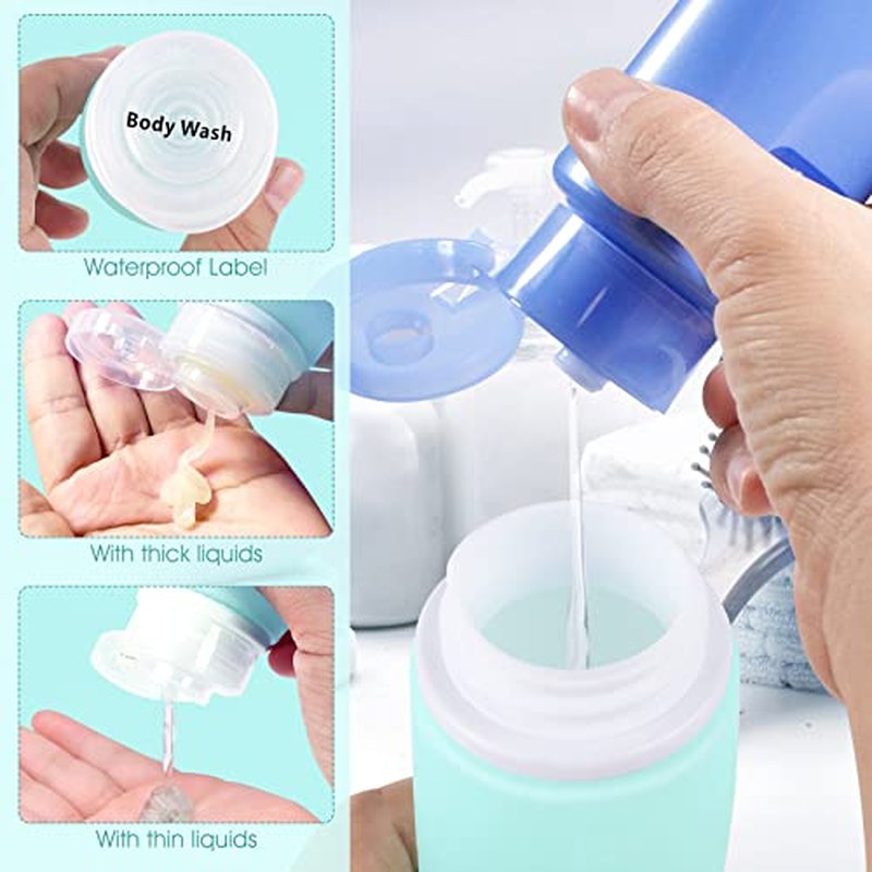 INSFIT Travel Bottles for Toiletries, 3oz Travel Containers for Toiletries Leakproof BPA Free TSA Approved Squeezable Silicone Tubes Travel Accessories with Labels Green