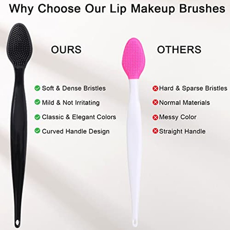 10 Pcs Lip Scrub Brush, Ooloveminso Silicone Lip Scrubber Exfoliator Tool, Soft Double-Side Lip Brush Exfoliating for Dark Lips, Lip Care and Beauty-Green