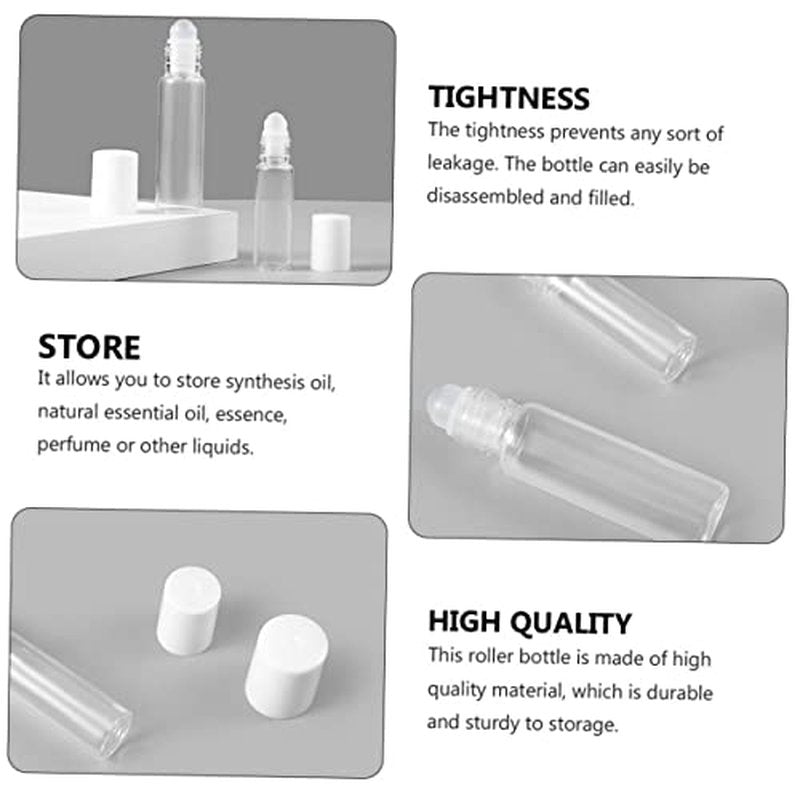 Outanaya 12pcs Glass Roller Bottle Eye Dropper Container Mini Perfume Bottle Sample Vials Bottles Rollerball Bottle Essential Oil Dispenser Refillable Roller Liquid Pumps Dauber Transparent