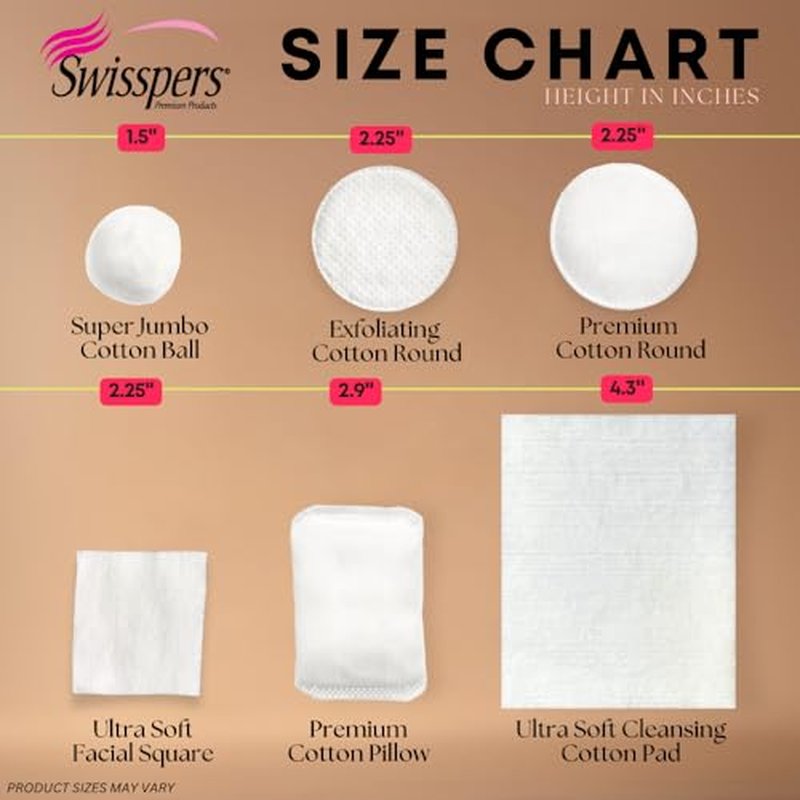 Swisspers Premium Ultra Soft Cleansing Pads – 50 Count (Pack of 3) – Large Rectangular Pads for Gentle and Versatile Skincare – 100% Lint-Free Cotton