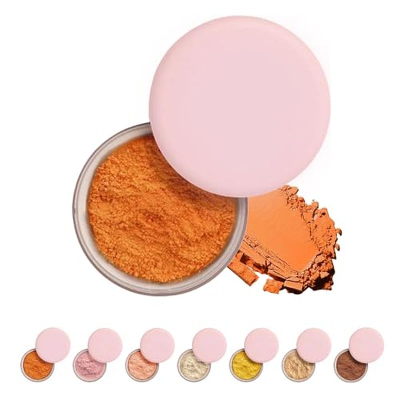 Blurring Setting Powder, 2024 Upgrade Pink Setting Powder Makeup Waterproof Setting Powder for All Skin Tones (01#, M)