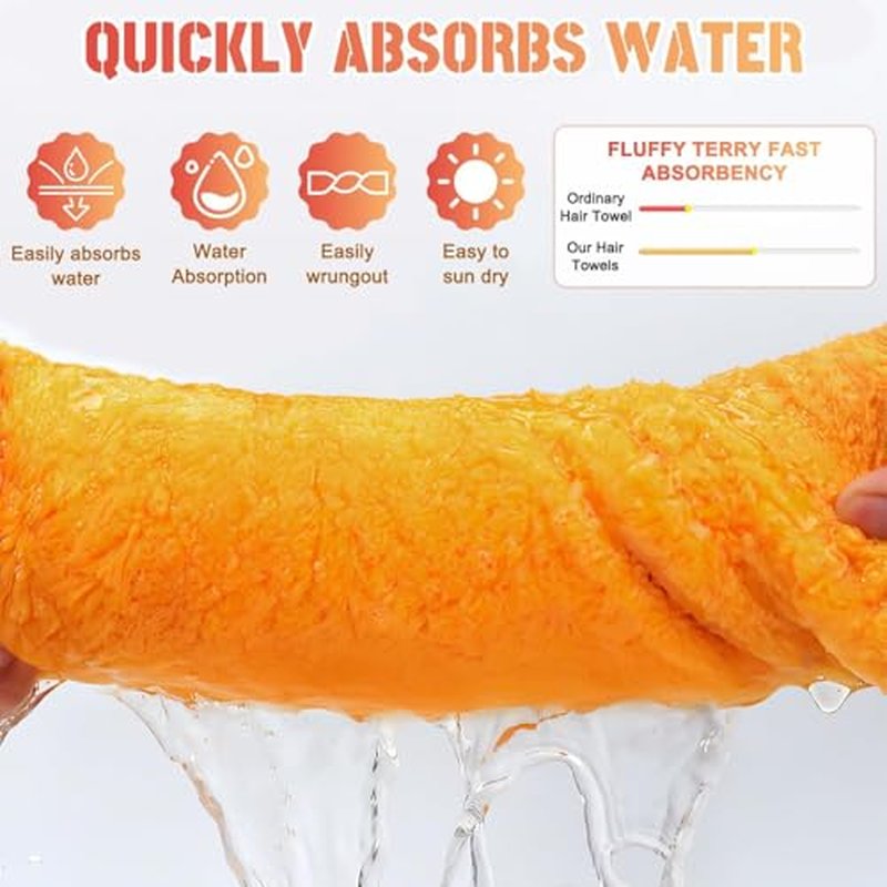 ZANWANXIN New Super Absorbent Hair Towel Wrap for Wet Hair, Efficient Absorbent Hair Towel Wrap, Quick-Drying Thickened Soft Bow Tie Wet Hair Towel Wrap for Women, Bow Knot Hair Towel Wrap (All)