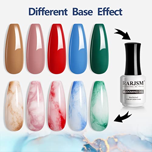RARJSM Blooming Gel Nail Polish,Clear Blooming GelPolish 15ML UV LED Soak Off Nail Art Polish Blossom Gel for Spreading Effect Graffiti Marble Flower Watercolor Magical DIY Manicure Design