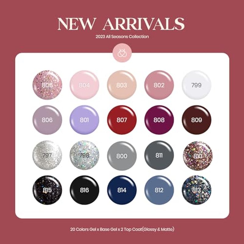 Beetles Gel Nail Polish Kit with U V Light 68 Pcs Emotional Spectrum 35 Colors Gel Polish Nail Kit with Base and Matte&Glossy Top Coat Soak Off All Season Gel Nail Kit Manicure Tools Gifts for Women
