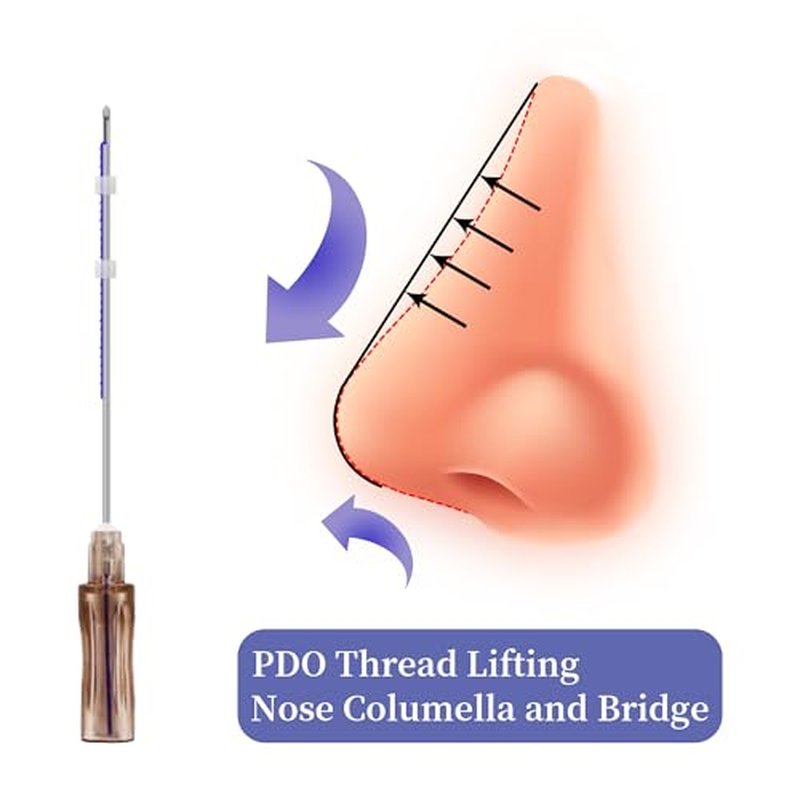 SOZOOM PDO Thread Nose Lift, PDO Cog Threads Improve the Shape of the Nasal Columella and Alar L-Blunt Type Cog Thread Lift (16pcs-19G-38mm (l))